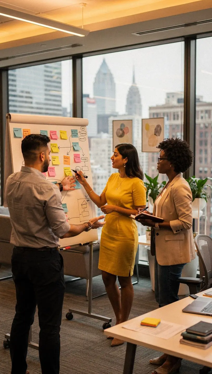 Notatki i materiały edukacyjne używane podczas sesji planowania treści marki