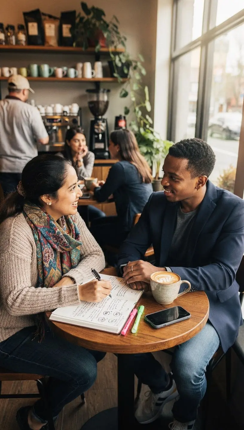 Trener podczas prezentacji na temat skutecznego pozycjonowania marki osobistej