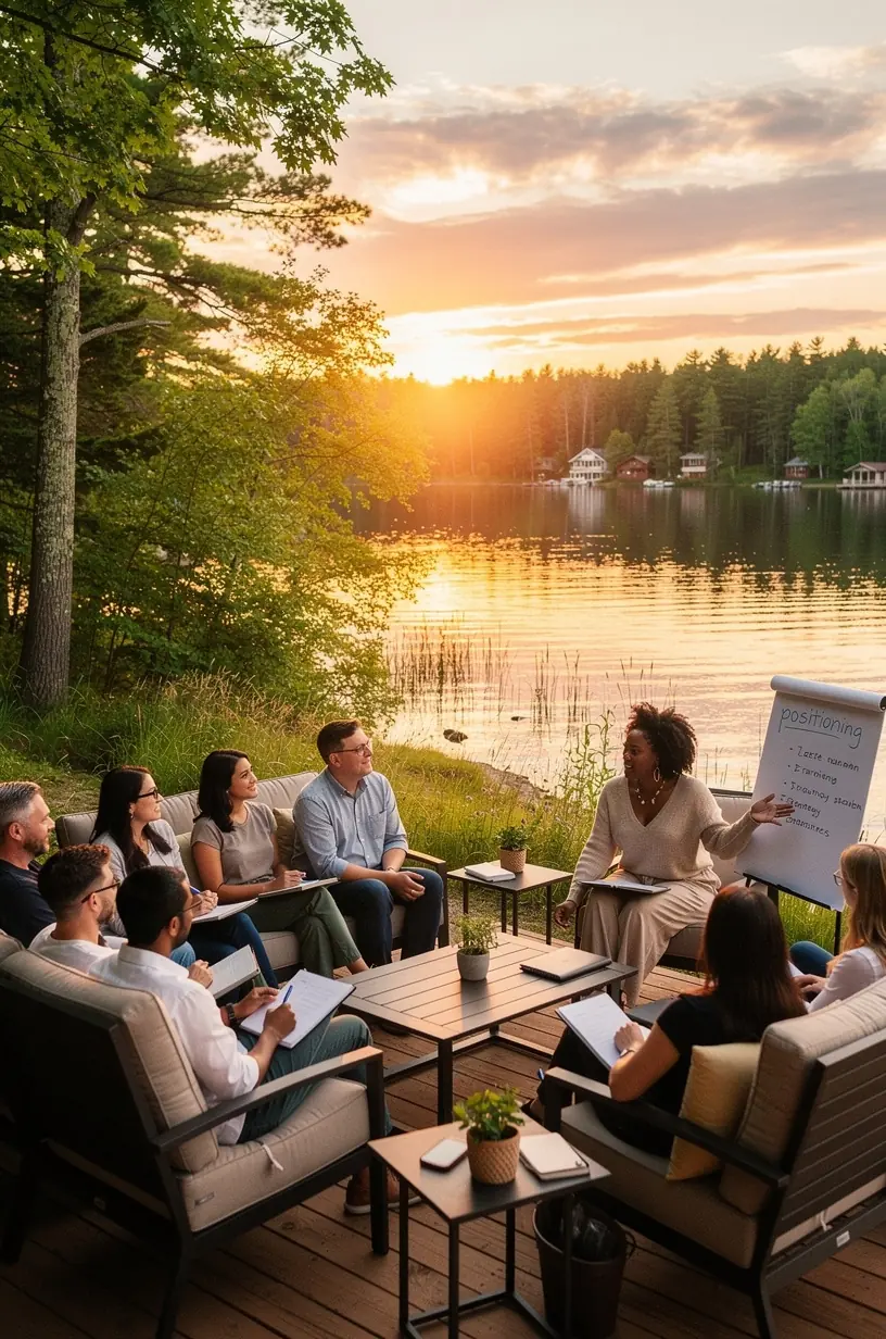 Zespół ekspertów omawiający planowanie treści dla marki osobistej w sali szkoleniowej